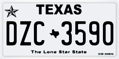 TX license plate DZC3590