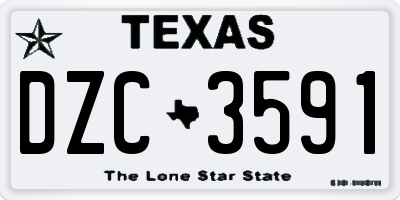 TX license plate DZC3591