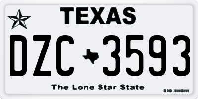 TX license plate DZC3593