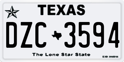 TX license plate DZC3594