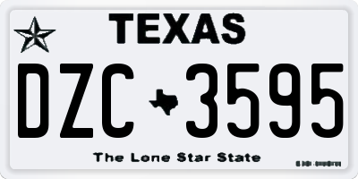 TX license plate DZC3595