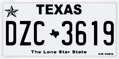TX license plate DZC3619