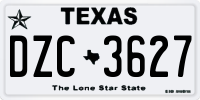 TX license plate DZC3627