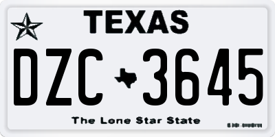 TX license plate DZC3645