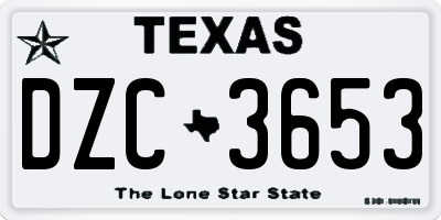 TX license plate DZC3653