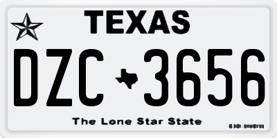 TX license plate DZC3656