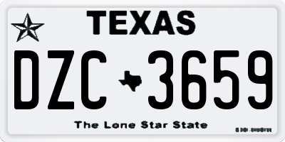 TX license plate DZC3659