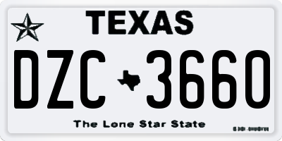 TX license plate DZC3660