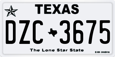 TX license plate DZC3675