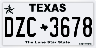TX license plate DZC3678