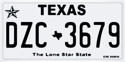 TX license plate DZC3679