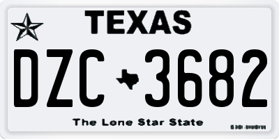 TX license plate DZC3682