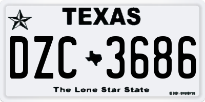 TX license plate DZC3686