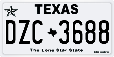 TX license plate DZC3688