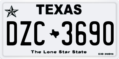 TX license plate DZC3690