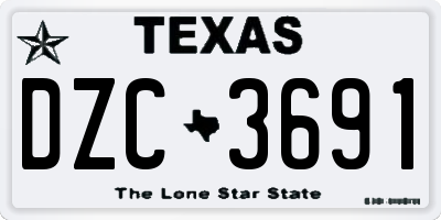TX license plate DZC3691