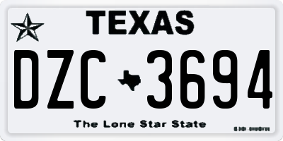 TX license plate DZC3694