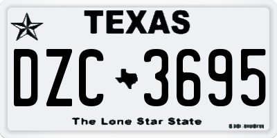 TX license plate DZC3695