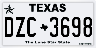 TX license plate DZC3698
