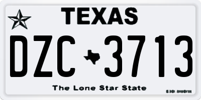 TX license plate DZC3713