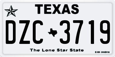 TX license plate DZC3719