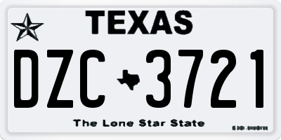 TX license plate DZC3721