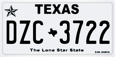 TX license plate DZC3722