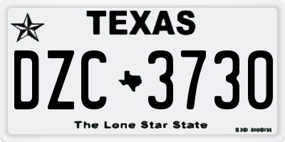 TX license plate DZC3730