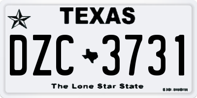 TX license plate DZC3731