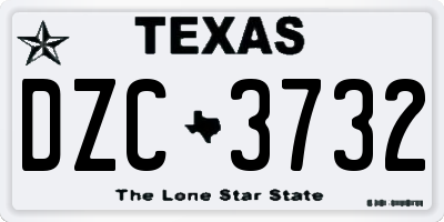 TX license plate DZC3732