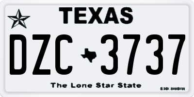 TX license plate DZC3737