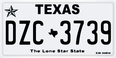 TX license plate DZC3739