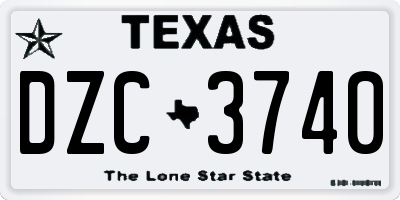 TX license plate DZC3740