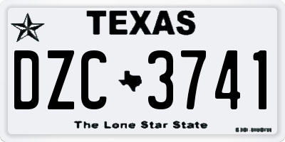 TX license plate DZC3741
