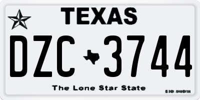 TX license plate DZC3744