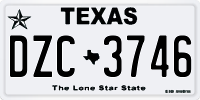 TX license plate DZC3746