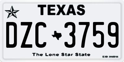 TX license plate DZC3759