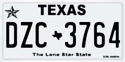 TX license plate DZC3764