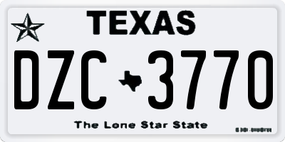 TX license plate DZC3770