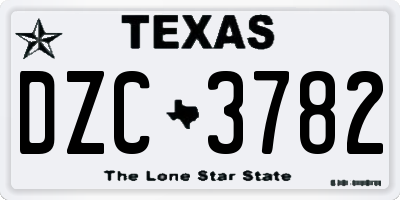 TX license plate DZC3782