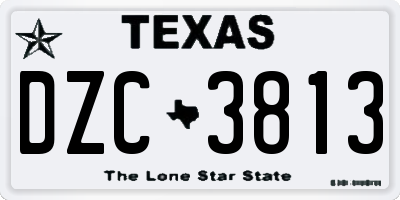 TX license plate DZC3813