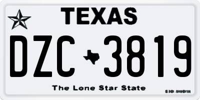 TX license plate DZC3819