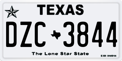 TX license plate DZC3844