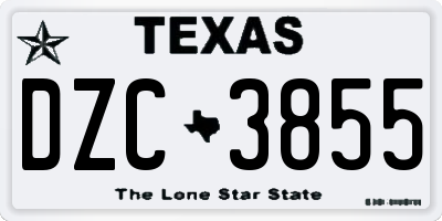 TX license plate DZC3855