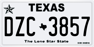 TX license plate DZC3857