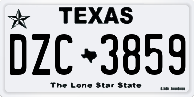 TX license plate DZC3859