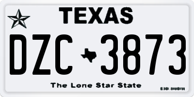 TX license plate DZC3873