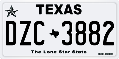 TX license plate DZC3882