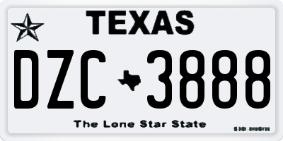 TX license plate DZC3888