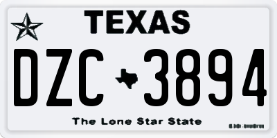 TX license plate DZC3894